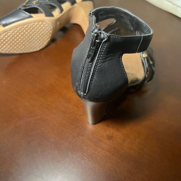 CLOUDWALKERS Womens Heels Strappy Black Parker 3" Open Toe Casual Summer‎ | 9W - Picture 6 of 8